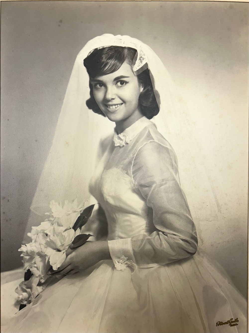 Antique Silk Organza Wedding Dress 1950s, XXS
